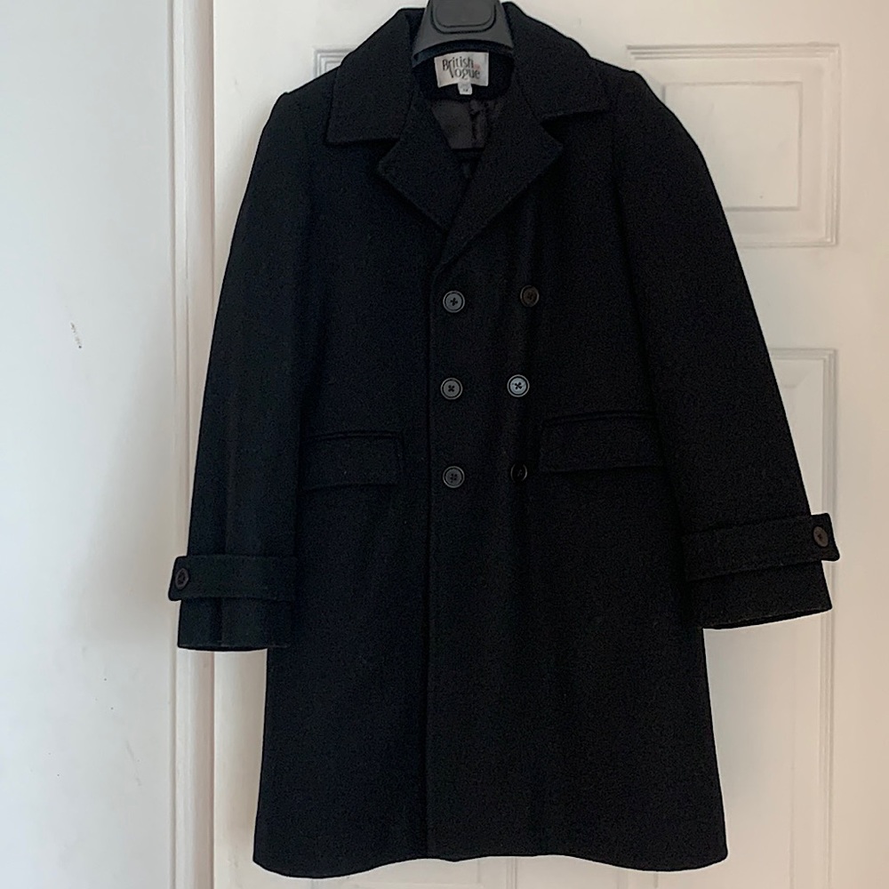 Boys black coat British Vogue USA size 12